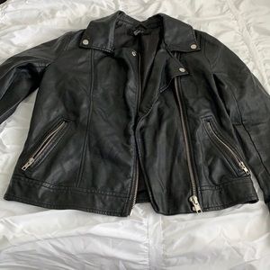 Black leather jacket